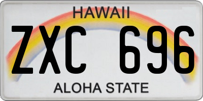 HI license plate ZXC696