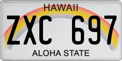 HI license plate ZXC697