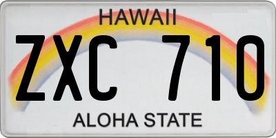 HI license plate ZXC710