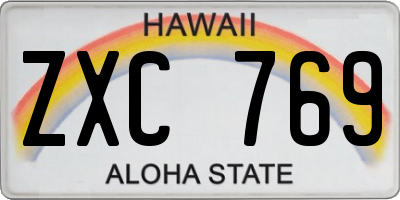 HI license plate ZXC769