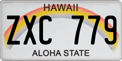 HI license plate ZXC779