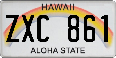 HI license plate ZXC861