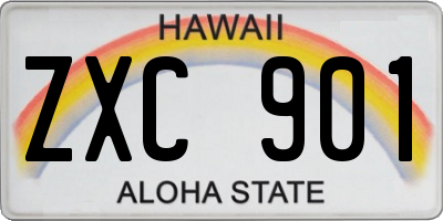 HI license plate ZXC901