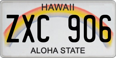 HI license plate ZXC906