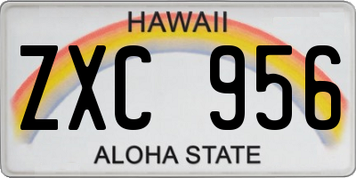 HI license plate ZXC956