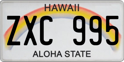 HI license plate ZXC995