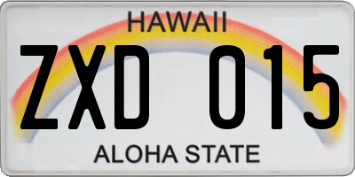 HI license plate ZXD015