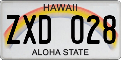 HI license plate ZXD028