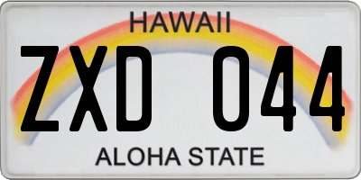 HI license plate ZXD044