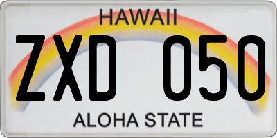 HI license plate ZXD050