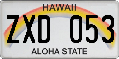 HI license plate ZXD053