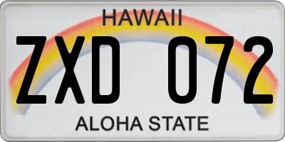 HI license plate ZXD072