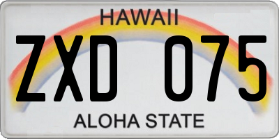 HI license plate ZXD075