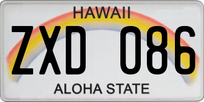 HI license plate ZXD086