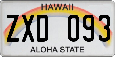 HI license plate ZXD093
