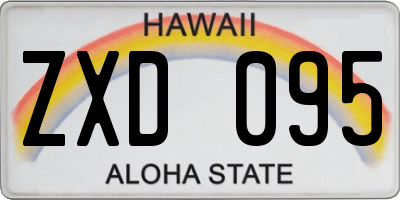 HI license plate ZXD095