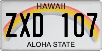 HI license plate ZXD107