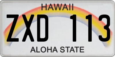 HI license plate ZXD113