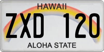 HI license plate ZXD120