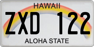 HI license plate ZXD122