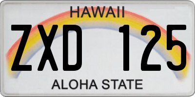 HI license plate ZXD125