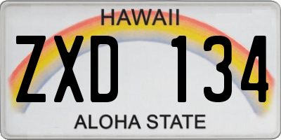 HI license plate ZXD134