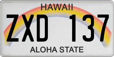 HI license plate ZXD137