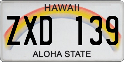 HI license plate ZXD139