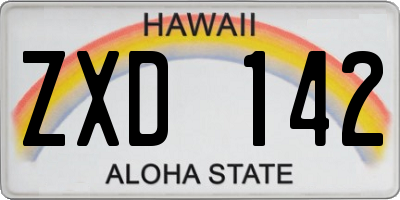 HI license plate ZXD142