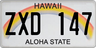 HI license plate ZXD147