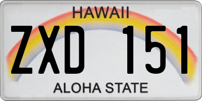 HI license plate ZXD151