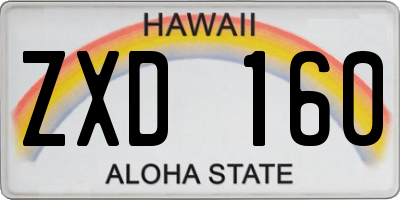 HI license plate ZXD160