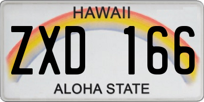 HI license plate ZXD166