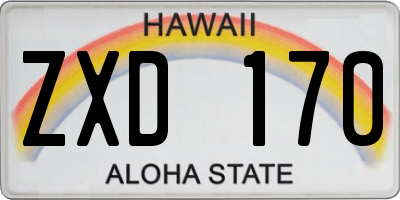 HI license plate ZXD170
