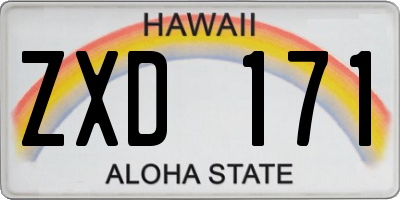 HI license plate ZXD171