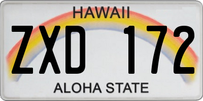 HI license plate ZXD172