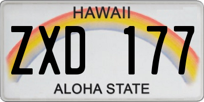 HI license plate ZXD177