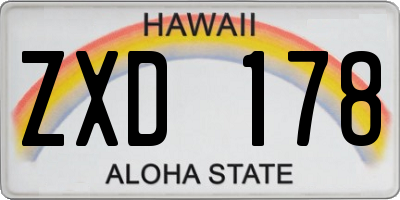 HI license plate ZXD178