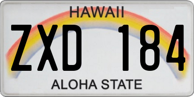 HI license plate ZXD184