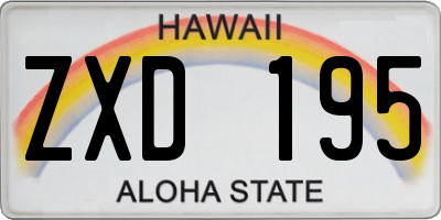 HI license plate ZXD195