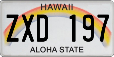 HI license plate ZXD197