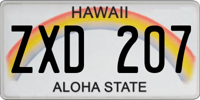 HI license plate ZXD207