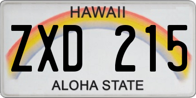 HI license plate ZXD215