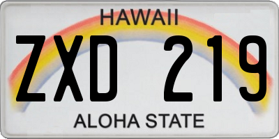HI license plate ZXD219