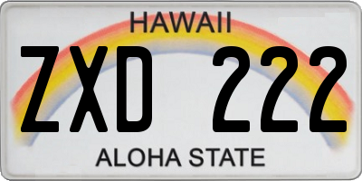 HI license plate ZXD222
