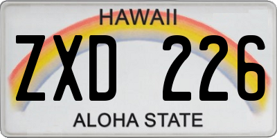 HI license plate ZXD226