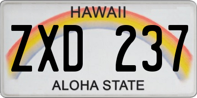HI license plate ZXD237