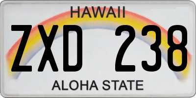HI license plate ZXD238