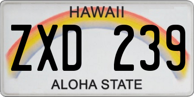 HI license plate ZXD239