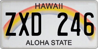 HI license plate ZXD246